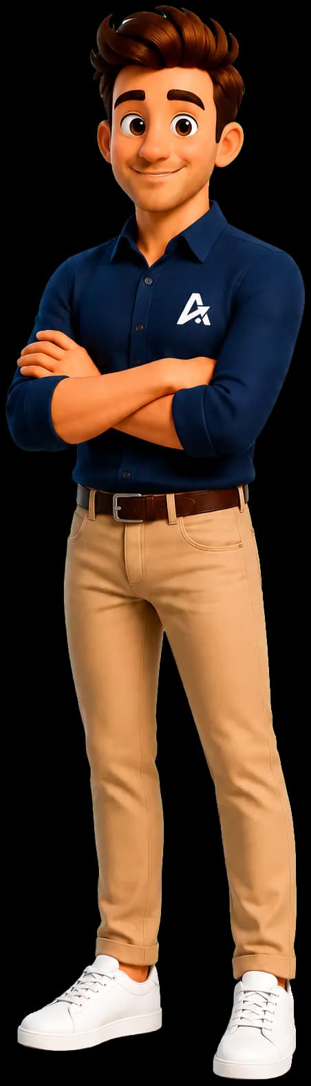 Tom, mascotte Aspire Énergie avec le logo sur sa chemise